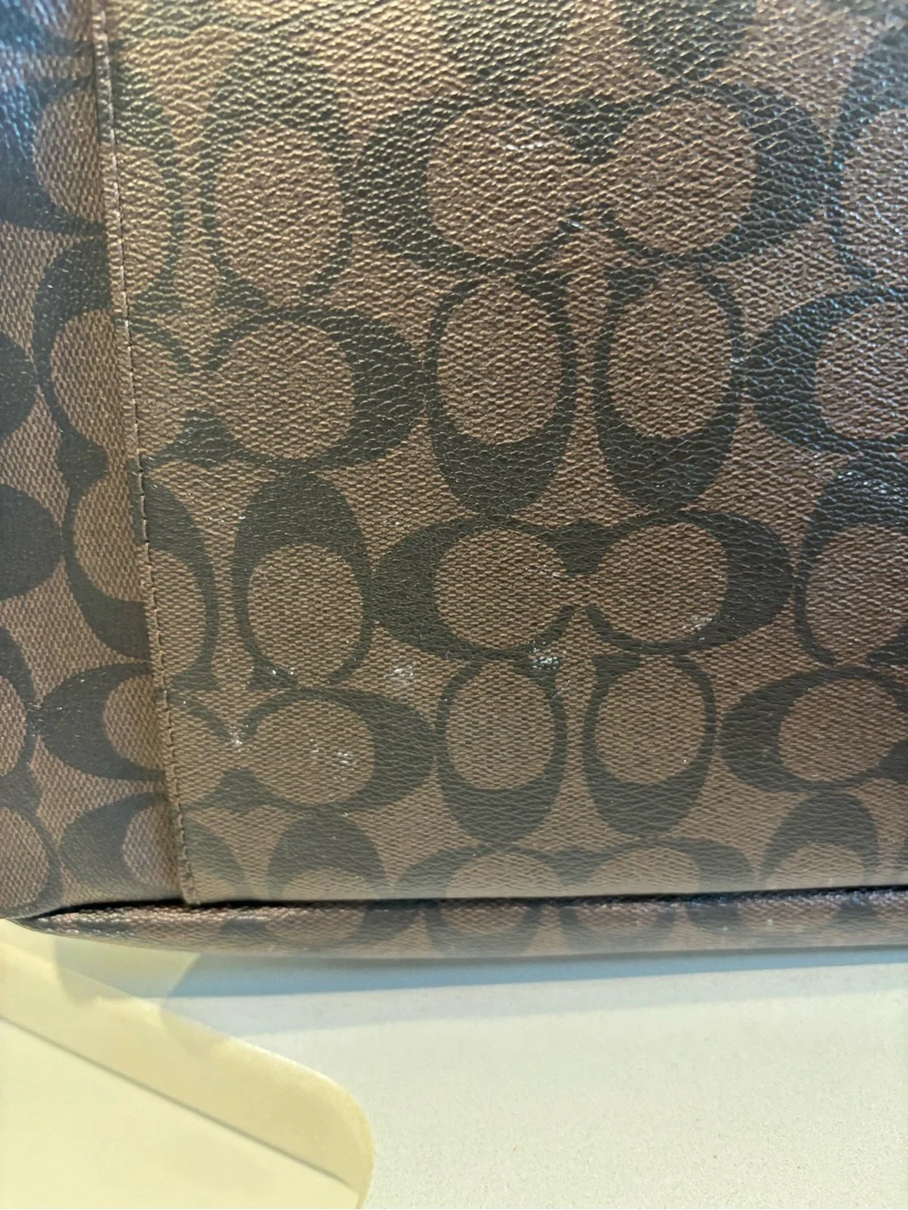 Coach Large Multi-Pocket Tote | Brown Signature Coated Canvas | Gold Hardware